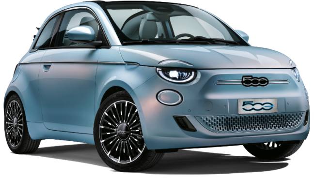 Nuova Fiat 500 elettrica Celestial Blue