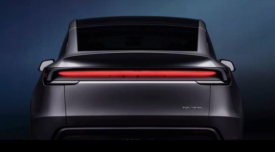 Foto posteriore nuova Tesla Model Y 2025