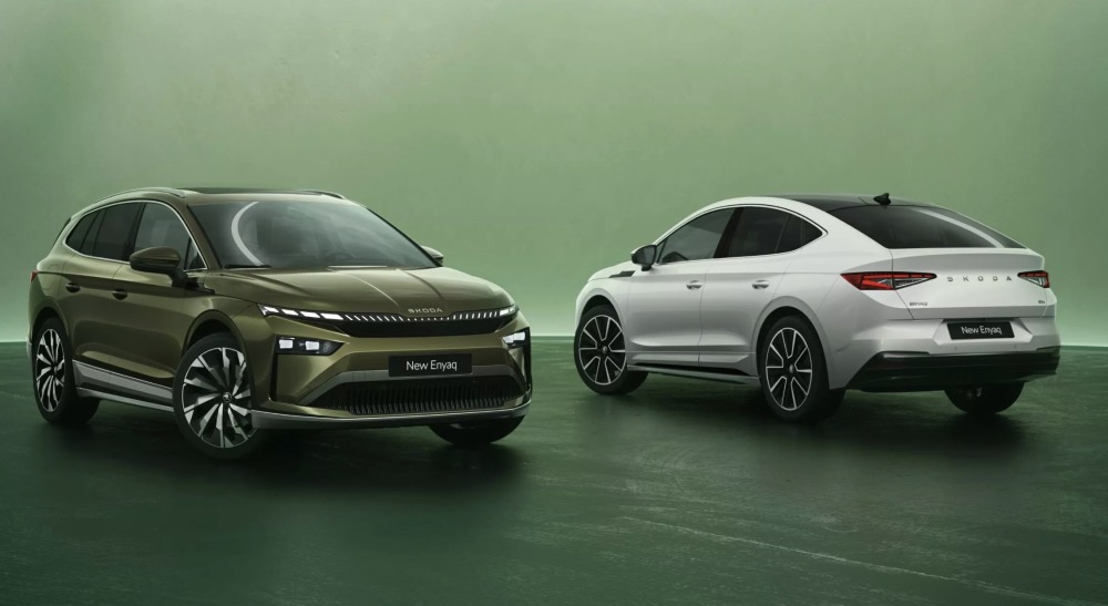 Nuova Skoda Enyaq suv e Sokda Enyaq coupè 2025